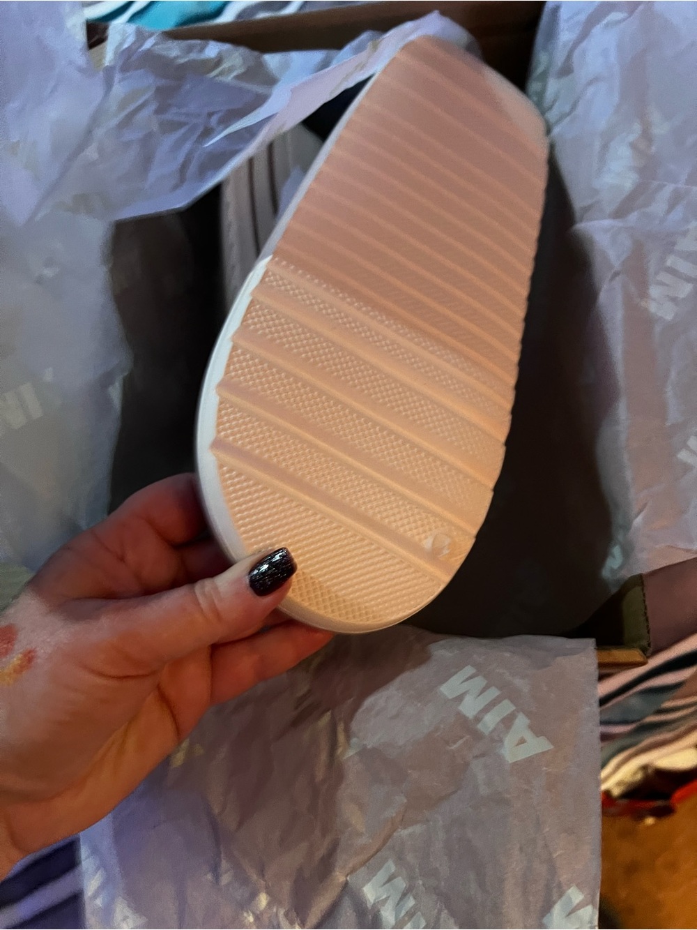 MIA Light Pink Platform Slide Sandals